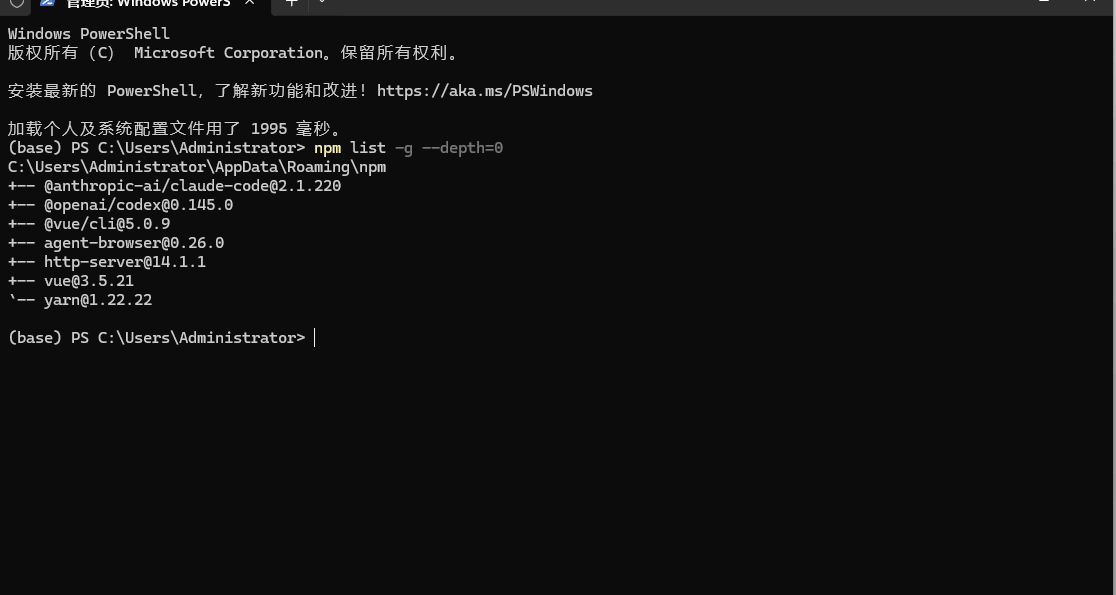 检查全局安装的 CLI