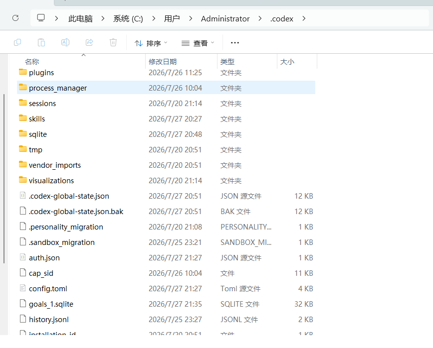 找到 Codex 配置目录